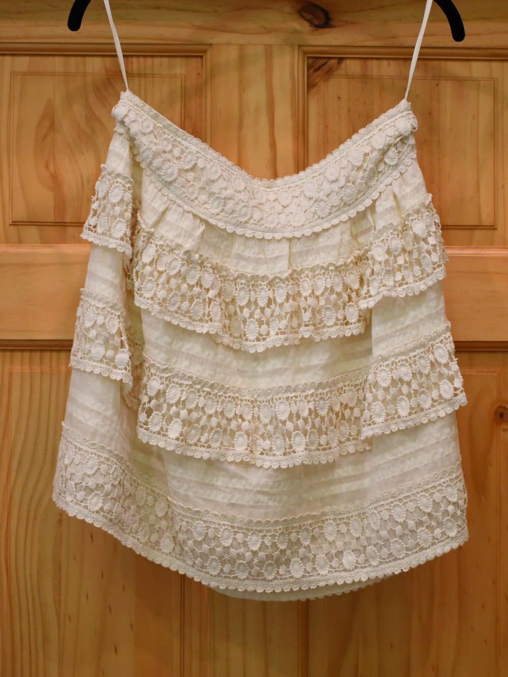 leifsdottir x Anthropology Cream Ruffle Skirt 4